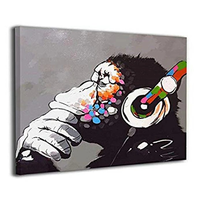 アートパネル チンパンジー ポスター 白黒 動物キャンバス絵画
