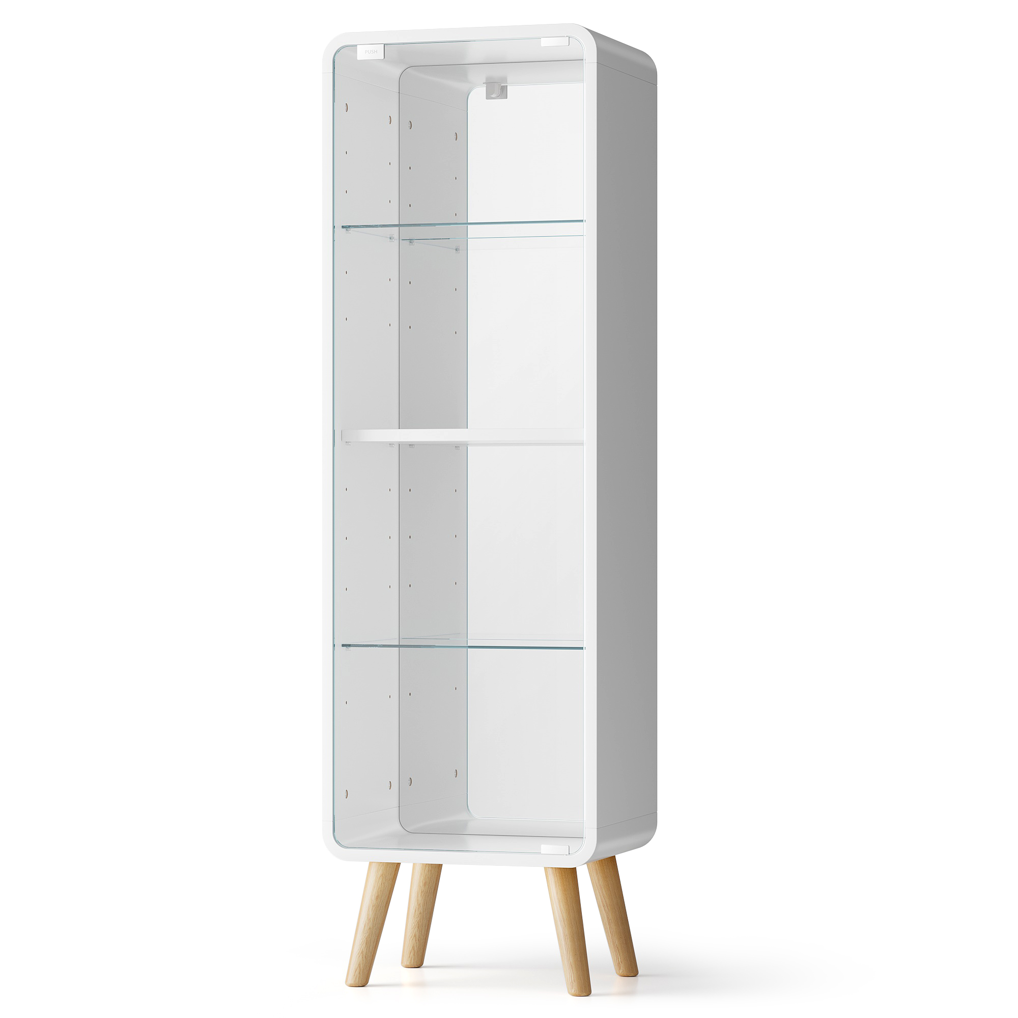 コレクションケース ガラスディスプレイキャビネット フィギュアケース4段ホワイト コレクションケース コレクションシェルフ ガラスディスプレイ