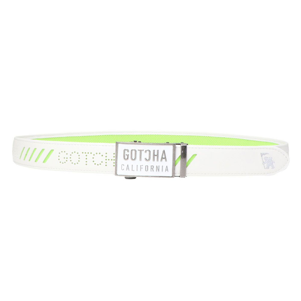 ベルト【F(全長128cm)】ホワイト　ガッチャゴルフ　252gg8104 GOTCHA GOLF ガッチャゴルフ ゴルフ パンチング ロゴ 裏メッシュ