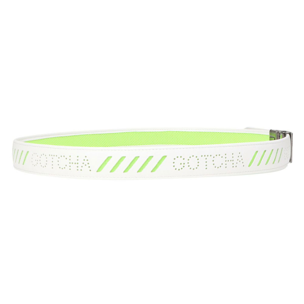 ベルト【F(全長128cm)】ホワイト　ガッチャゴルフ　252gg8104 GOTCHA GOLF ガッチャゴルフ ゴルフ パンチング ロゴ 裏メッシュ