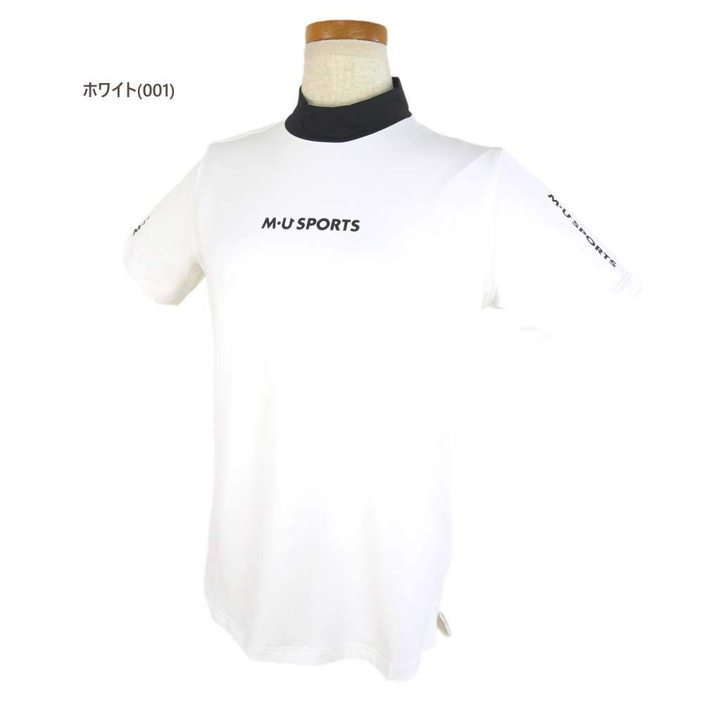 エムユースポーツ(M・U SPORTS) 半袖バイカラーハーフジップ