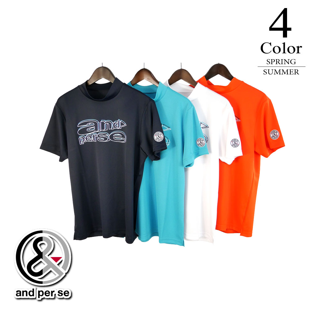 セール/30％OFF アンパスィ ゴルフウェア 半袖モックネックシャツ