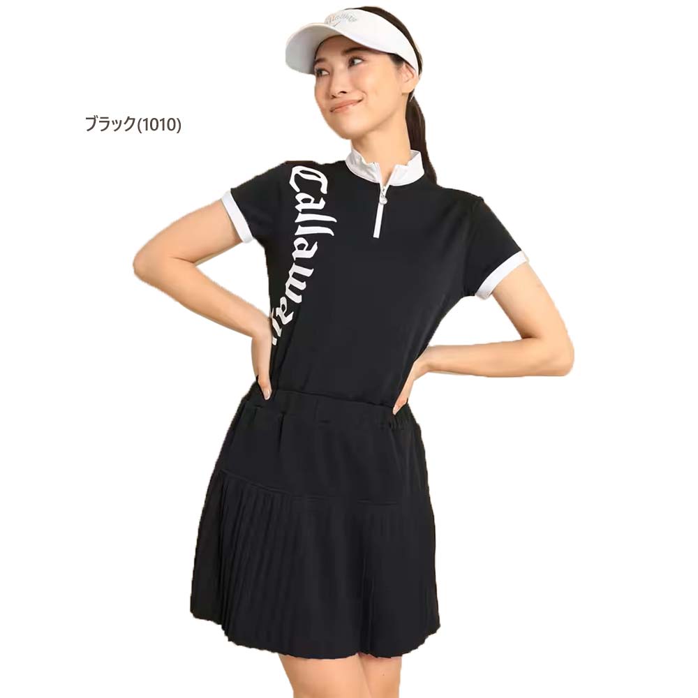 【美品】キャロウェイ　クローズドメッシュワンピース　 Mサイズ　ピンク キャロウェイ(Callaway) ゴルフウェア ワンピース クローズド