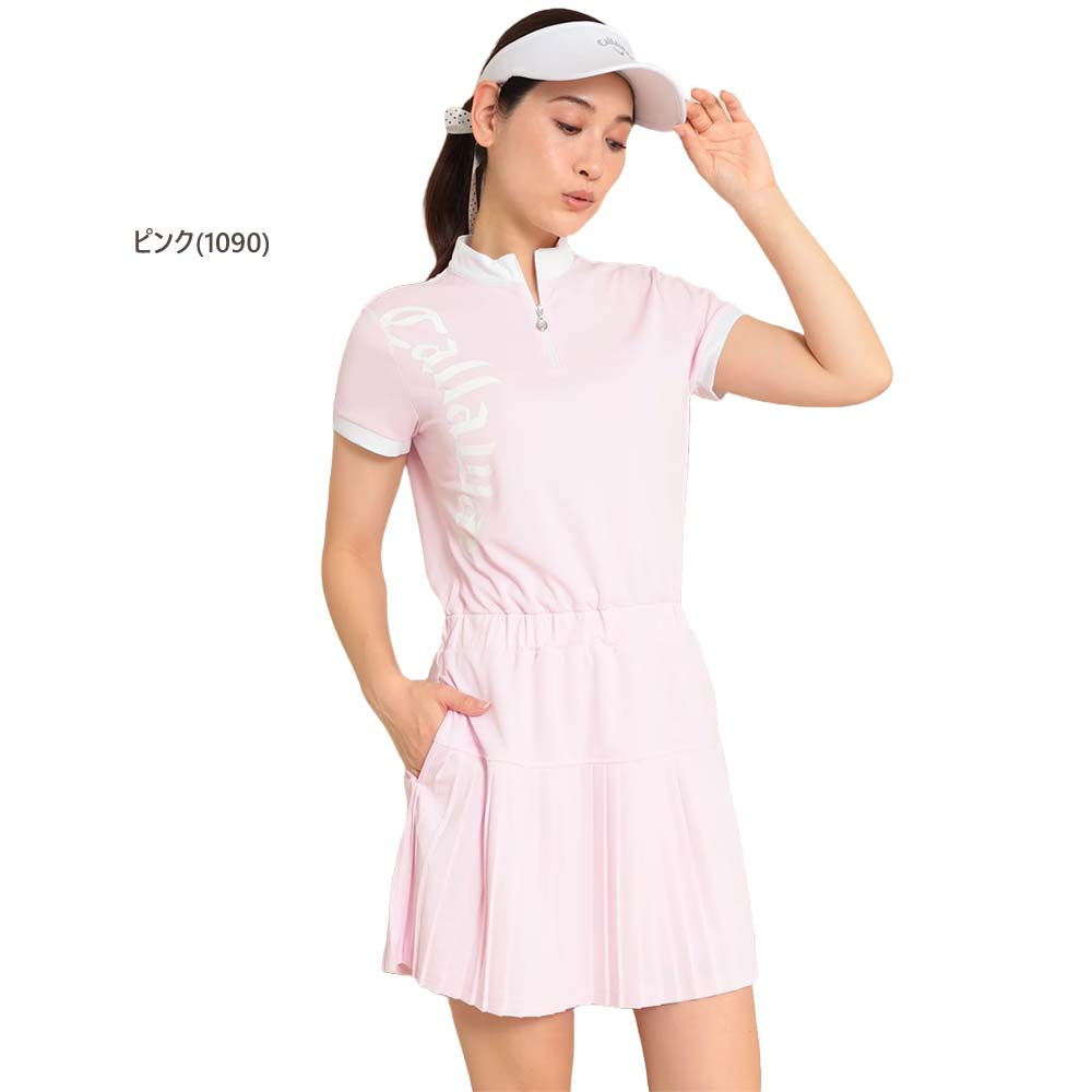 【美品】キャロウェイ　クローズドメッシュワンピース　 Mサイズ　ピンク Callaway メール便・ゆうパケット キャロウェイ ゴルフ