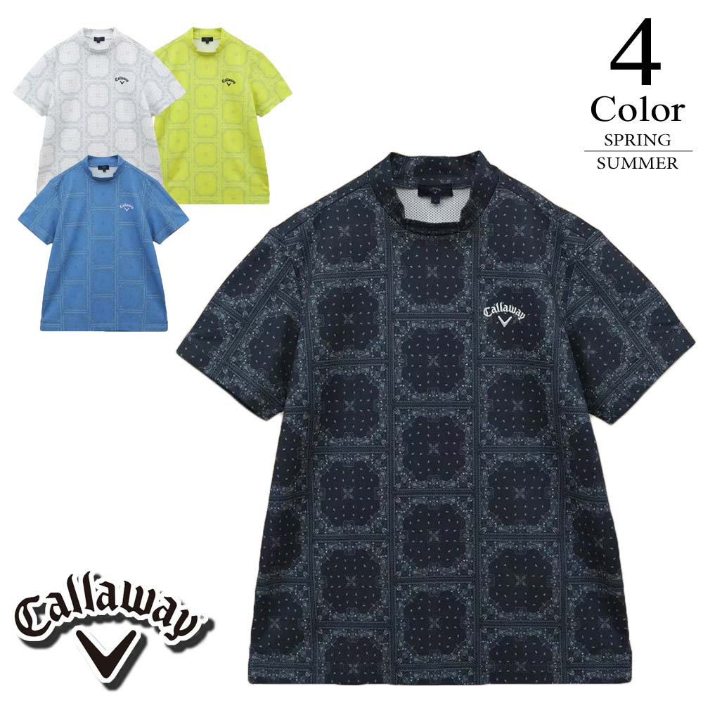 メール便・ゆうパケット キャロウェイ 半袖モックネックシャツ （M/L 
