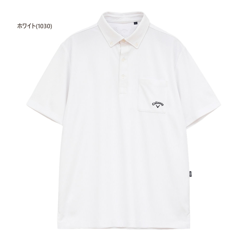 Callaway ホワイト ポロシャツ LL Callaway（キャロウェイ） セール/30％OFF ゴルフウェア ストライプ