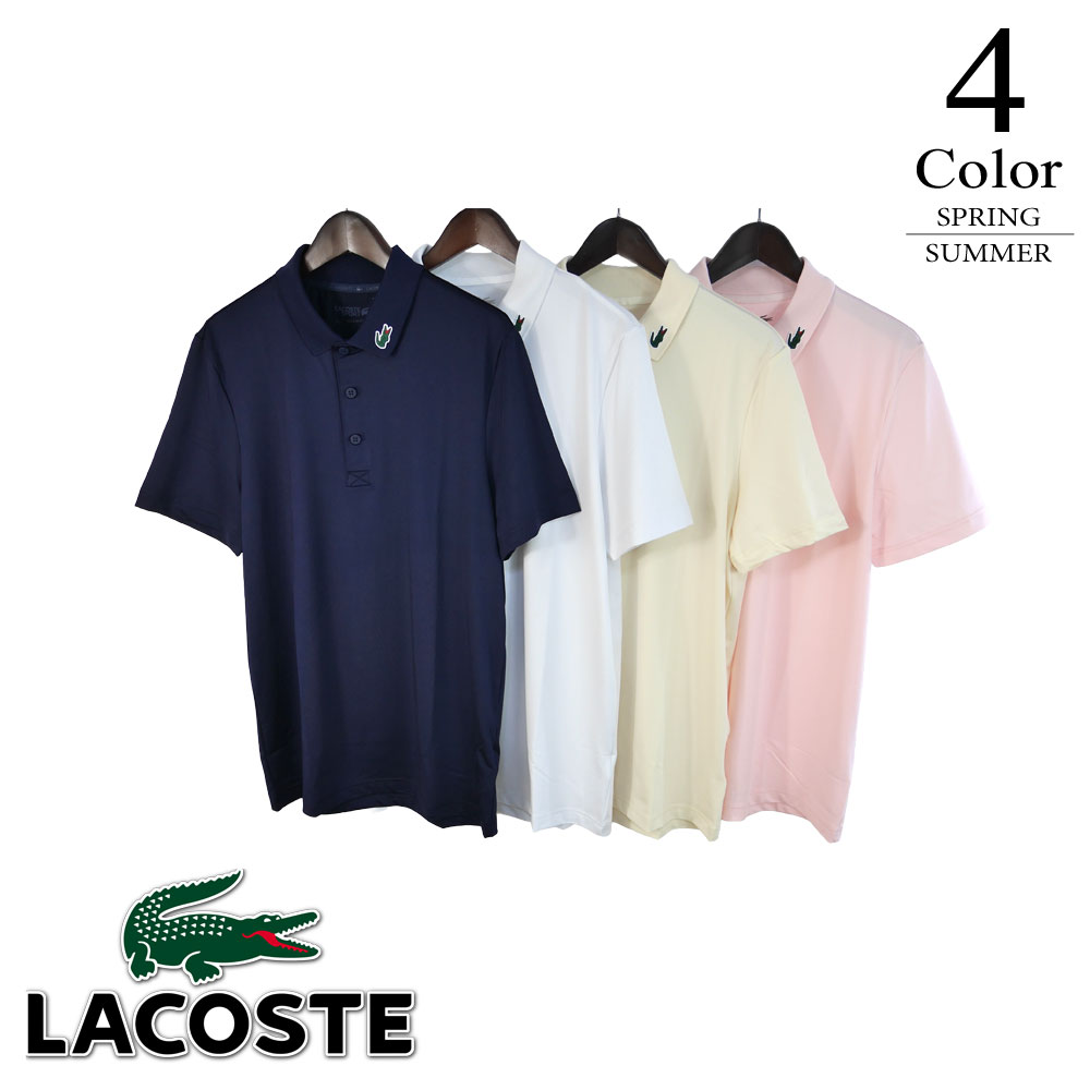LACOSTE（ラコステ） ゴルフウェア 半袖カラーワニロゴパッチ
