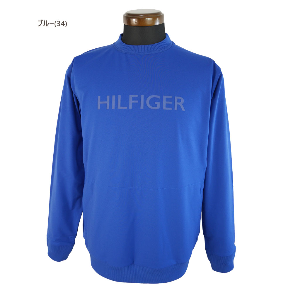 防風クルーネックスウェット【L寸】ホワイト　トミーヒルフィガー　thma554 TOMMY HILFIGER GOLF（トミー ヒルフィガー ゴルフ） P3倍 トミー