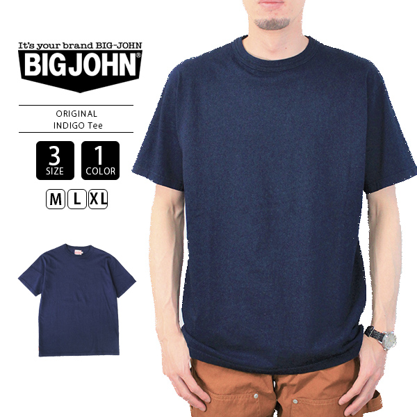 ビッグジョン Tシャツ BIG JOHN メンズ ORIGINAL INDIGO Tee MTS01M