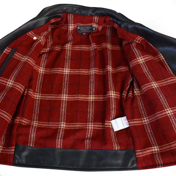 希少✨　ショット　ライダースジャケット　Lサイズ　カウレザー　チェック柄　赤 Schott N.Y.C（ショット） Schott メンズ 革ジャン ライダース D