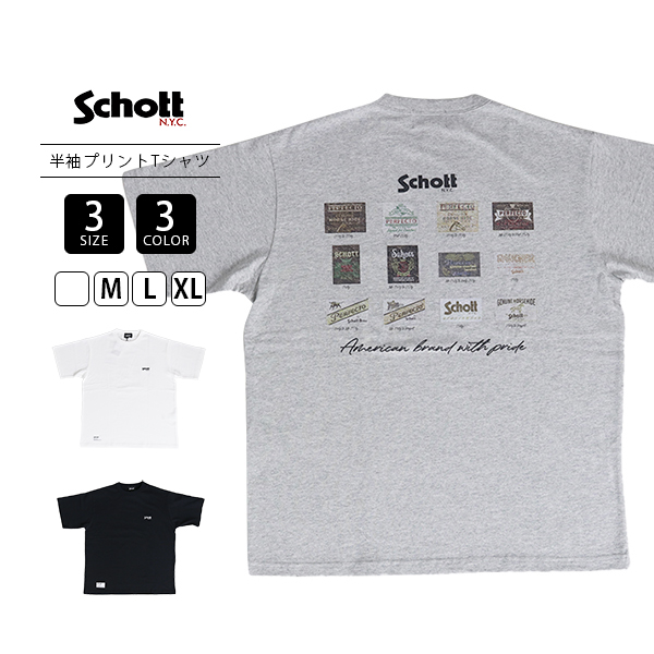 Schott N.Y.C（ショット） Schott メンズ Tシャツ 半袖 グラフィックT