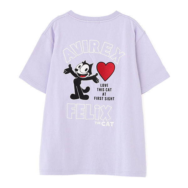 AVIREX アビレックス レディース トップス Tシャツ 半袖 FELIX THE CAT フェリックス アメカジ キャラクター 刺繍 ハート 7835135611 AVIREX アビレックス レディース トップス Tシャツ 半袖 FELIX