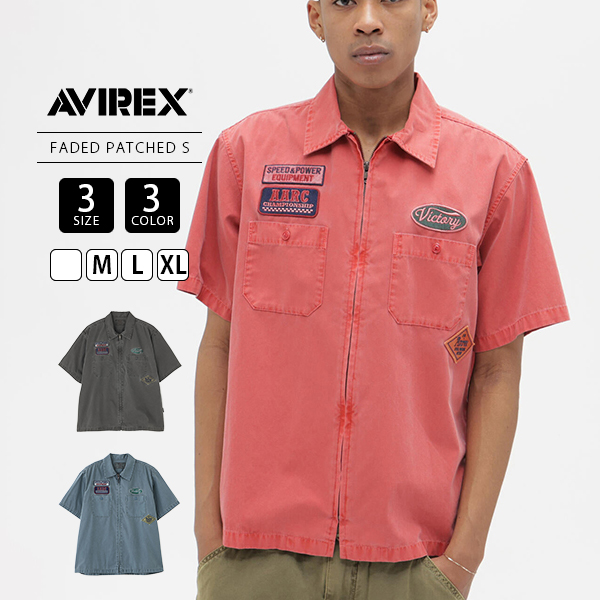 vallad キャップ io 着用 シャツ avirex AVIREX（アヴィレックス） アビレックス メンズ ジップ 半そで シャツ