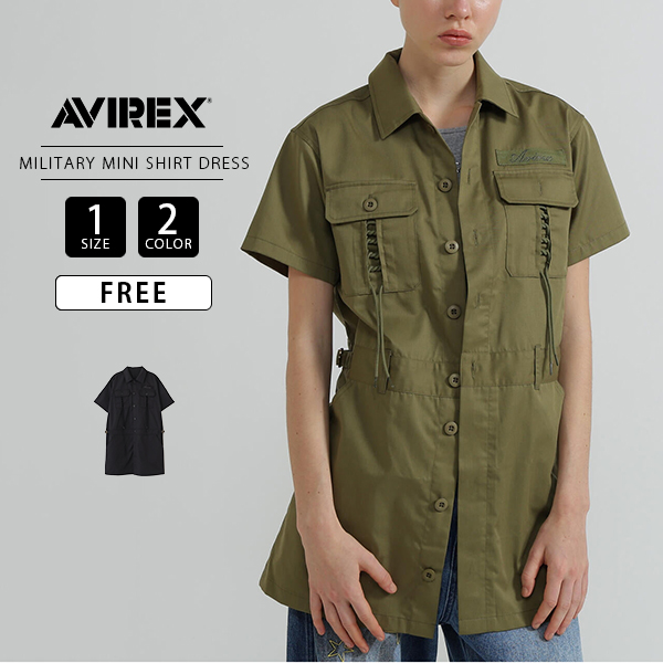 AVIREX（アヴィレックス） レディース 半袖 ミリタリー ミニ シャツ 