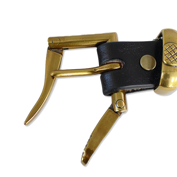 バーンズ BARNS フックバックル レザーベルト 真鍮 ブラス le-4087