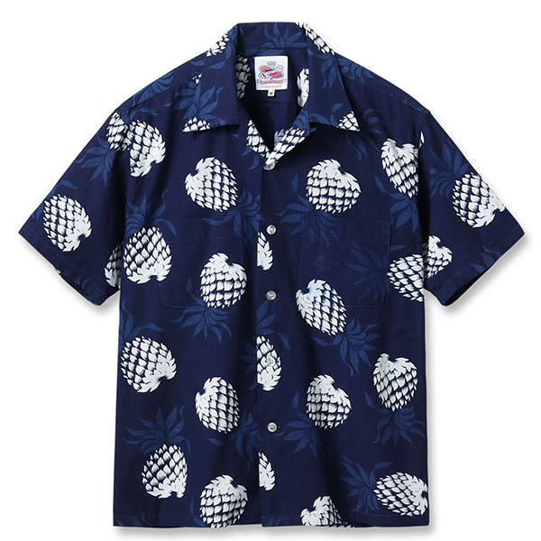 SUN SURF DUKE KAHANAMOKU INDIGO COTTON HAWAIIAN SHIRT “DUKE'S