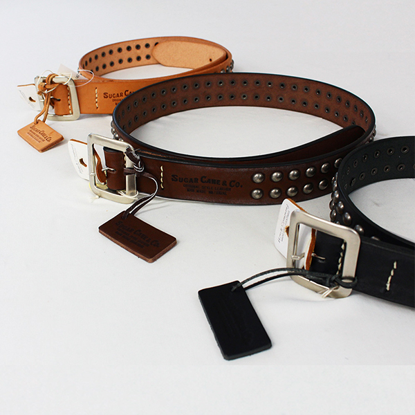 SUGAR CANE シュガーケーン スタッズベルト 2連 STUDS BELT ブラック