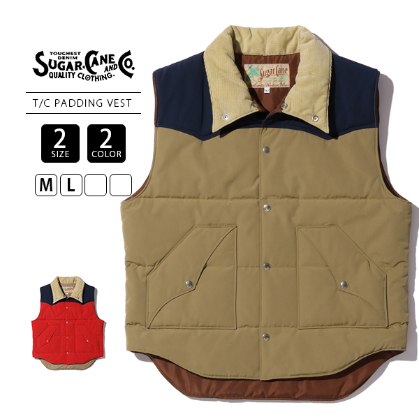 SUGAR CANE シュガーケーン 中綿ベスト アウター T/C PADDING VEST
