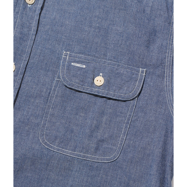 Sugar Cane　ブルーシャンブレー長袖ワークシャツ【SC27850】 SUGAR CANE シュガーケーン BLUE CHAMBRAY WORK SHIRT シャンブレー