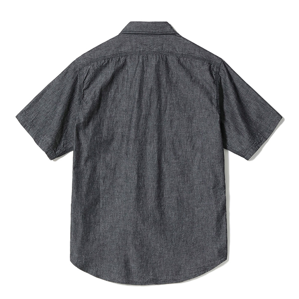 SUGAR CANE シュガーケーン メンズ 半袖シャツ BLACK CHAMBRAY WORK