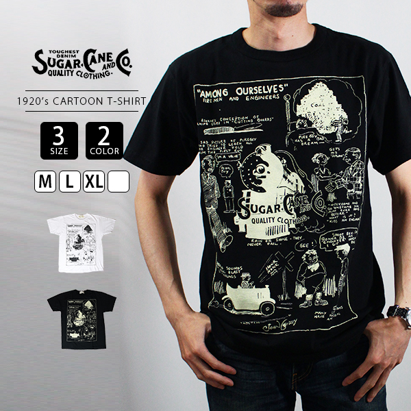 SUGAR CANE 半袖Tシャツ シュガーケーン CARTOON T-SHIRT AMONG