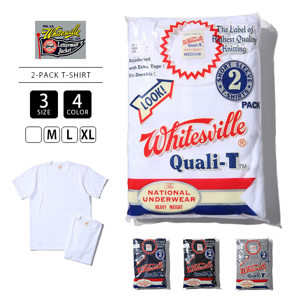 WHITESVILLE ホワイツビル メンズ 半袖 Tシャツ 2枚組 パックT 天竺