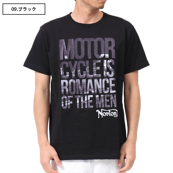 ノートン] ムラ染め Tシャツ メンズ バイク カジュアル ウェア 服