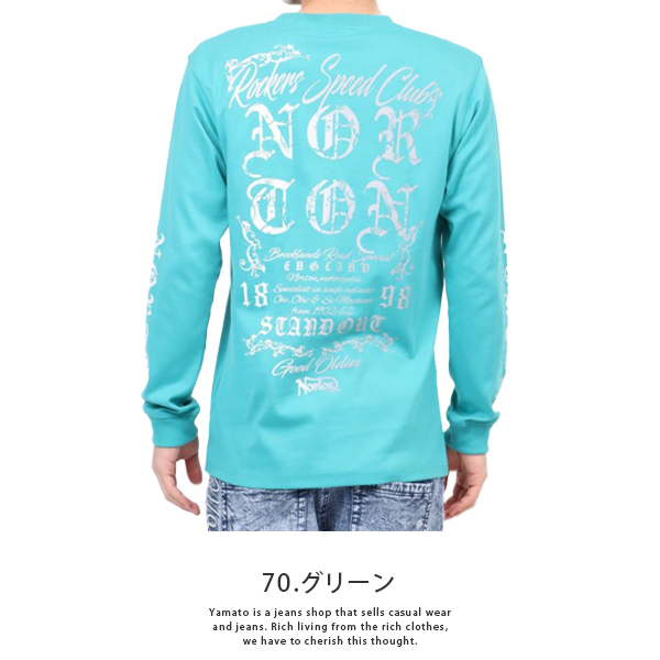 NORTON Tシャツ ノートン Tシャツ 長袖 ロンT フローリッシュ グラデ ロゴ クルー ロンT メンズ 231N1102 1214 父の日 プレゼント｜jeans-yamato｜04