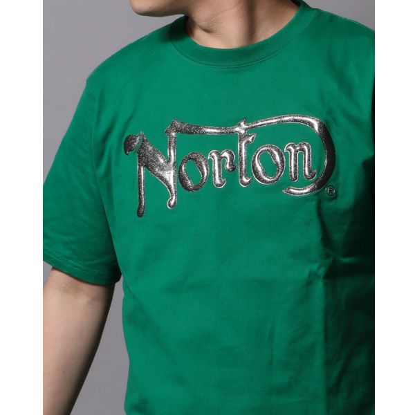 Norton ファッション 服 ノートン Tシャツ 半袖 ロゴT ウェルダー加工 バイク バイカー ...