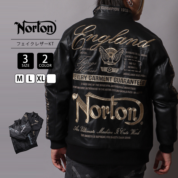 Norton ファッション 服 ノートン 中綿フェイクミリタリーレザージャケット メンズ 233N1606B 1110