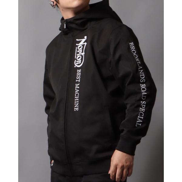 ノートン Norton メンズ ジップアップパーカー ツイル スタンドカラー