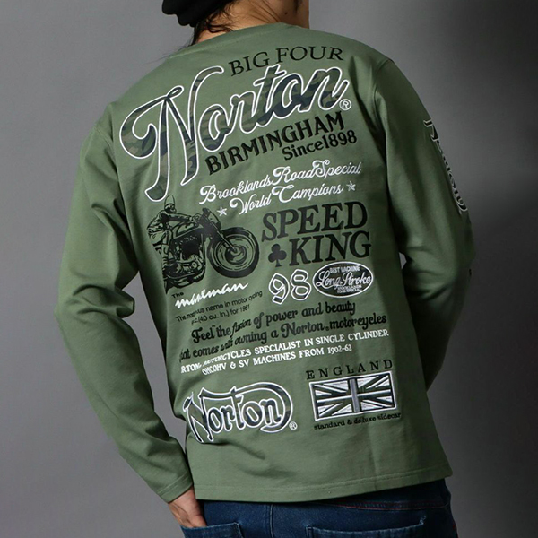 Norton ミリタリージャケット オリーブグリーンL ノートン（NORTON） メンズ トップス 長袖 Tシャツ ロンT 着回し