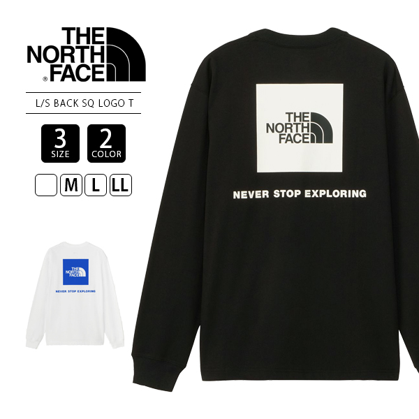 ノースフェイス Tシャツ THE NORTH FACE Tシャツ 長袖 L/S BACK SQUARE LOGO TEE TNF NT82333