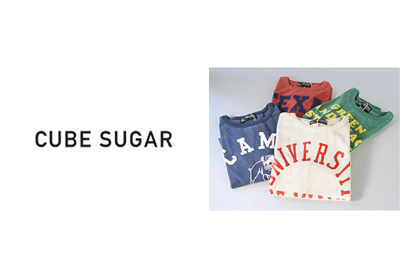 キューブシュガー Tシャツ CUBE SUGAR Tシャツ 空紡糸 天竺 ピグメント