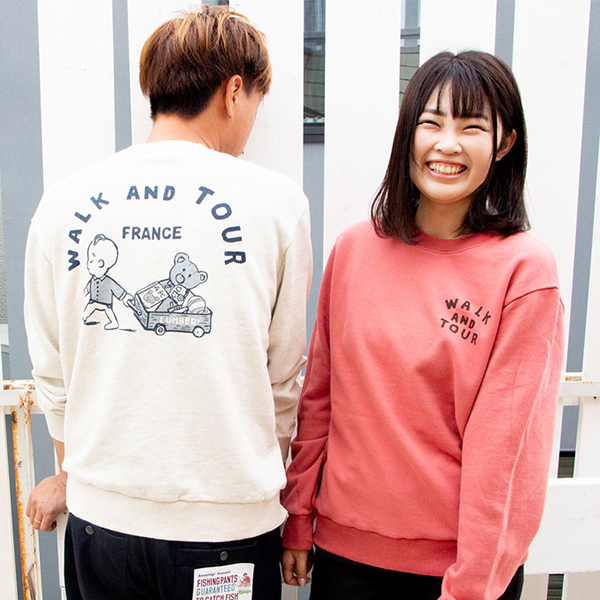 LUMBER トレーナー ランバー WALK AND TOUR プリント スウェット