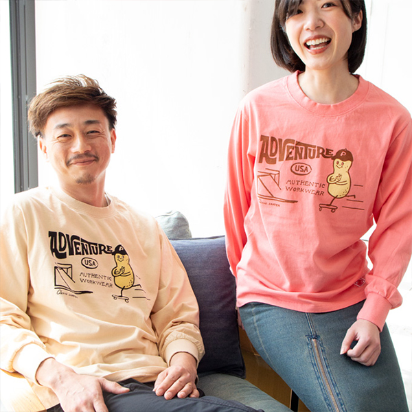 波の数だけ抱きしめて　オリジナルトレーナー　Ｌサイズ 6JUMBOPINS notoトレーナー (グレー×ネイビー)【受注製作品・11