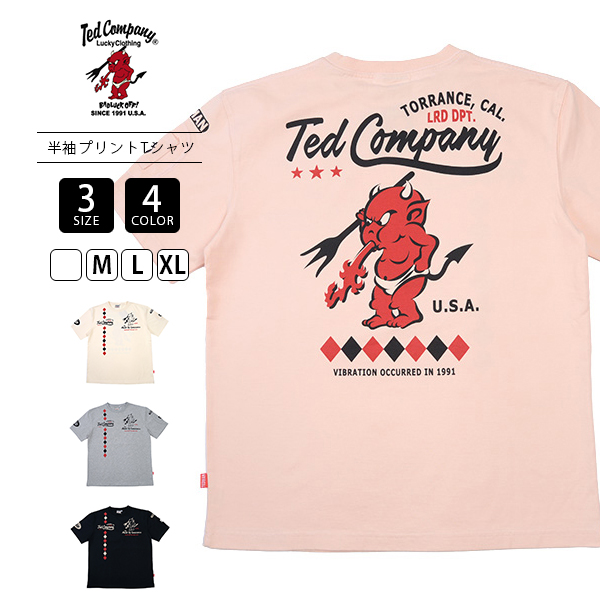 TEDMAN（テッドマン） メンズ 半袖 Tシャツ 抜染プリント スタンダード
