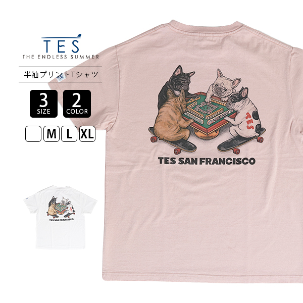 MARKGONG 犬イラストTシャツ 半袖 90s ドッグ アート イラスト プリント Tシャツ メンズ