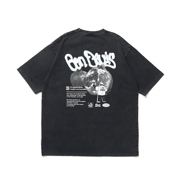 BEN DAVIS（ベンデイビス） 半袖 Tシャツ ビンテージライク モノクロ
