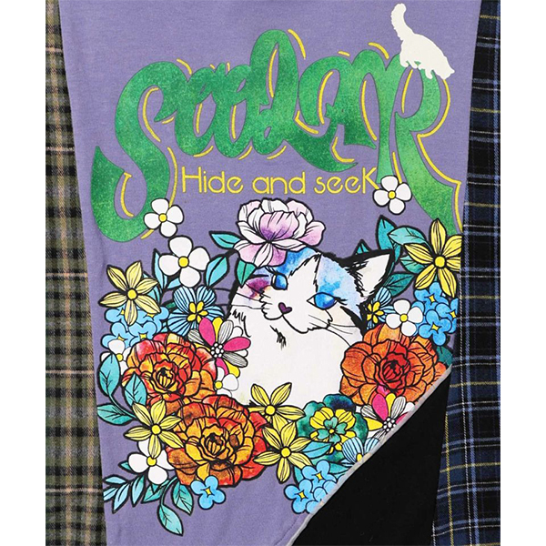ScoLar（スカラー） レディース チュニック カットソー 長袖 ネコ柄