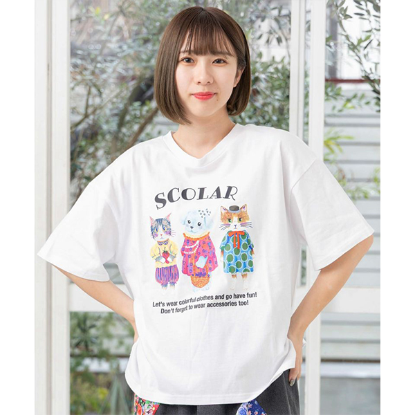 2025年新作入荷 Scolar ScoLar スカラー Tシャツ 半袖 春夏トップス レディース トップス