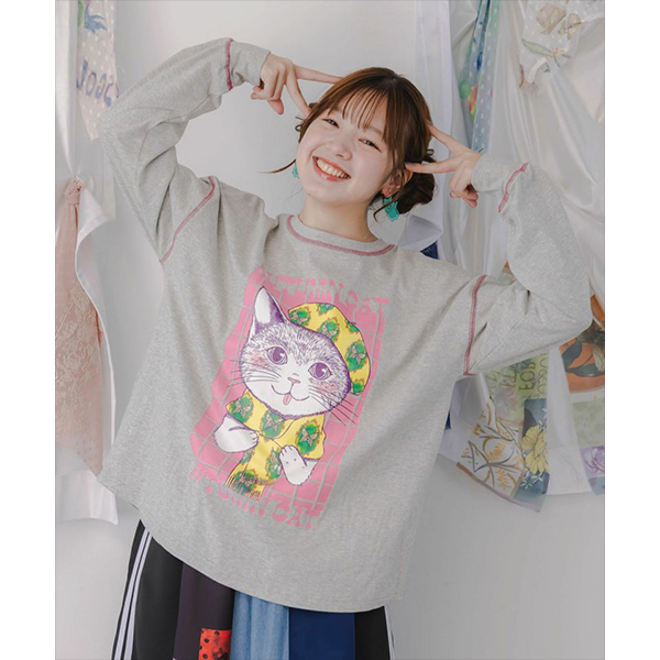 UNDER COVER スプラッター柄 長袖カットソー L ScoLar（スカラー） レディース トップス 長袖 Tシャツ ロンT