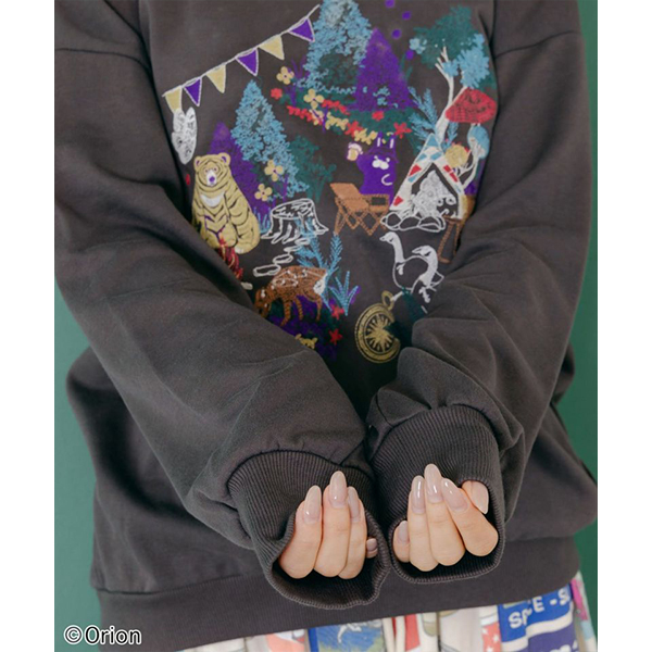 トップス scolar オリオンビール ORION ScoLar ビアーパラダイス柄Tシャツ ブラック スカラーコラボ スカ子柄 コラボグッズ