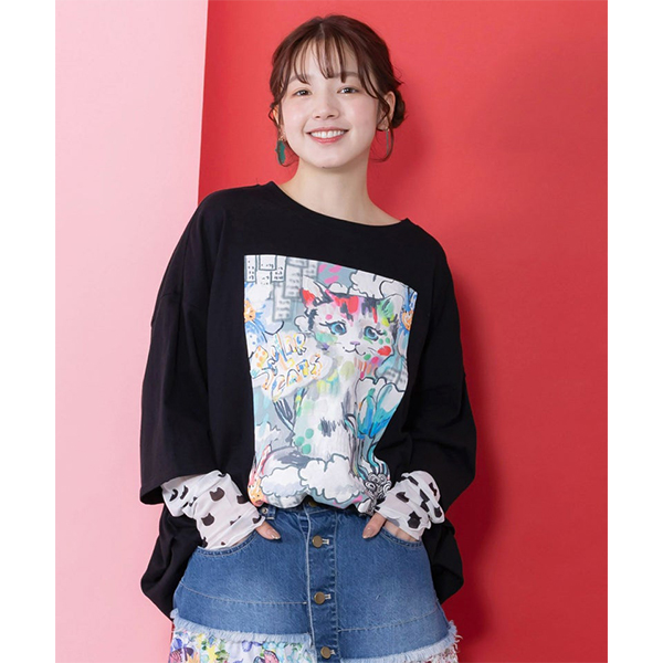 ScoLar（スカラー） レディース トップス Tシャツ 長袖 画家スカラー