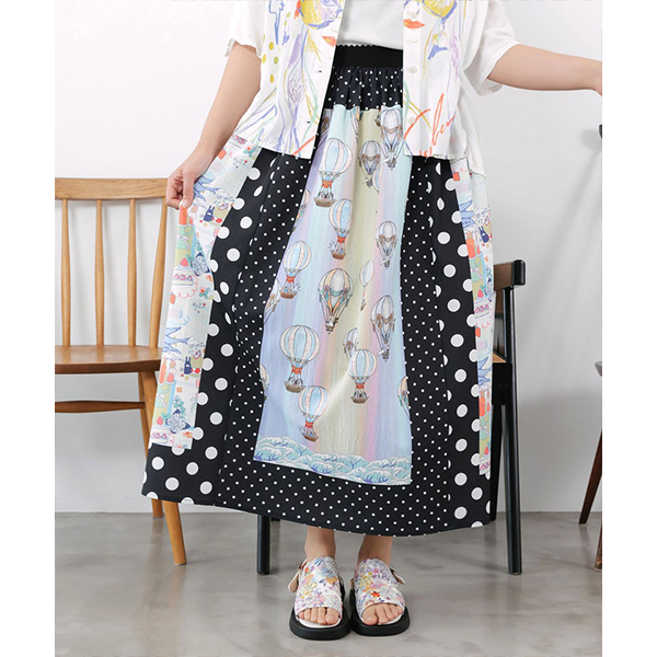 ヒス、カラフル総柄キャミ更にお値下げ！！ ScoLar（スカラー） レディース スカート ロングスカート 水玉 気球