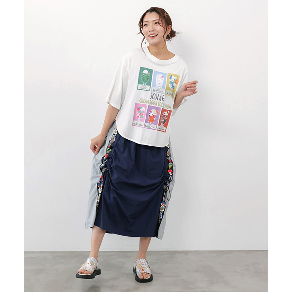 ScoLar（スカラー） ロング丈 スカート ロングスカート ポップロゴ入り