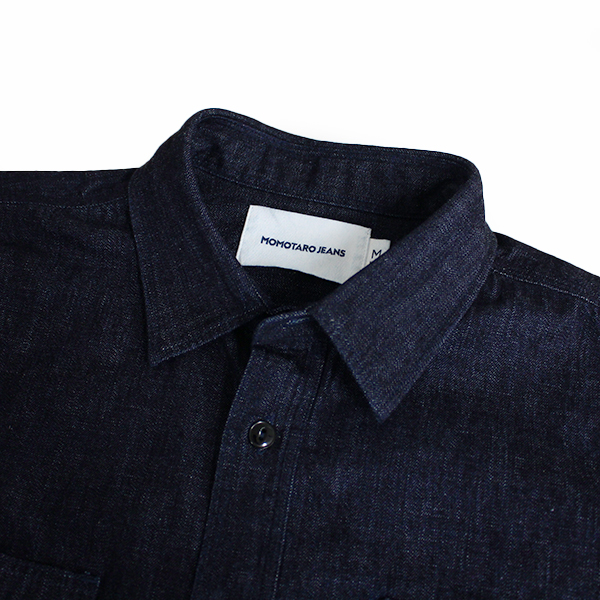 桃太郎ジーンズ トリプルステッチ 長袖 デニムシャツ 出陣 二本線 特濃