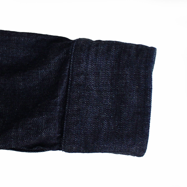 桃太郎ジーンズ トリプルステッチ 長袖 デニムシャツ 出陣 二本線 特濃