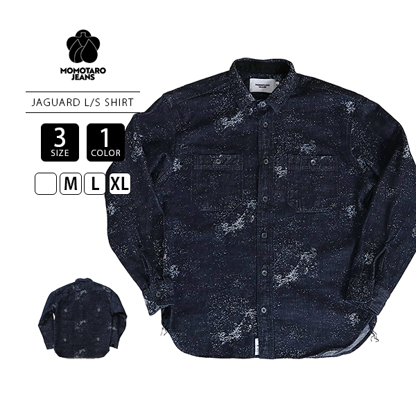 桃太郎ジーンズ（MOMOTARO JEANS） メンズ 長袖 シャツ ジャガード