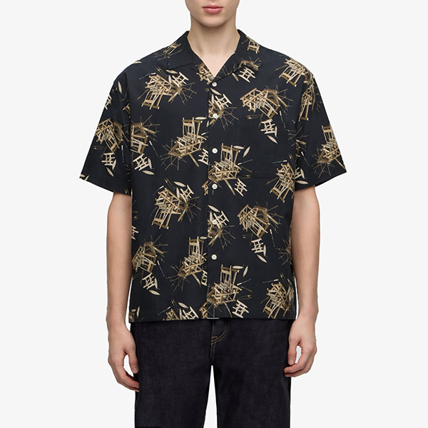 桃太郎ジーンズ（MOMOTARO JEANS） メンズ 半袖 シャツ COTTON RAYON